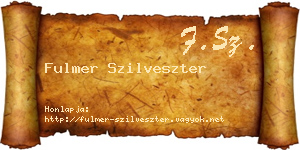 Fulmer Szilveszter névjegykártya