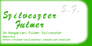 szilveszter fulmer business card